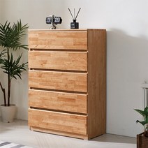 고무나무 원목 800 5단 깊은 서랍장 (착색), 착색