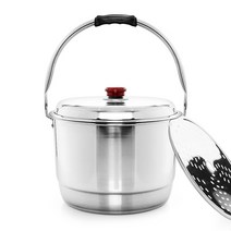 국산 스텐 들통 곰솥 인덕션 겸용 대형 스테인레스 찜통(찜판포함), 1개, 들통4호(33cm / 17L)