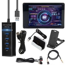 듀얼 USB 보조 디스플레이 3.5 인치 IPS DIY 컴퓨터 온도 모니터링 CPU GPU RAM HDD 아크릴 미니 ITX 케이스 AIDA64, [02] Combo C