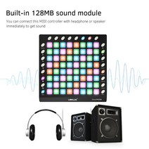미디컨트롤러 휴대용 마스터키보드 WORLDE MIDI 컨트롤러 새로운 선반 48/64 MIDI 드럼 패드 컨트롤러 USB, 02 64 Audio source