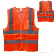 주황색 반사조끼 XL 공사현장조끼 교동안전조끼 자원봉사자조끼