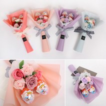 로렌블룸 킨더조이꽃다발 초콜릿꽃다발 재롱잔치꽃다발 사탕부케 유치원꽃다발 학예회꽃다발 졸업식꽃다발 비누꽃다발, 레드(여아)