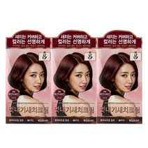 려 우아채 멋내기 새치크림 염모제 6종, 5W 버건디와인, 3개