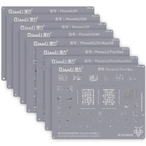 QIANLI BGA 리볼링 스텐실 키트 아이폰 13 12 11 프로 맥스 XS XR X 8P 8 7P 7 6s 6 A8-A14 CPU 주석 심기 납땜 그물, [02] 6-13 Pro Max 8pcs