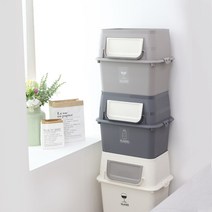 비교할 수 없는 튼튼함 탱크 분리수거함 쓰레기통 40L 50L 적재가능, 탱크_40L, 블랙, 1개