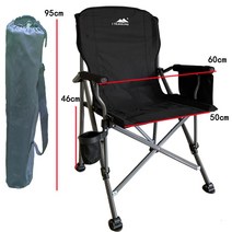 휴대용 팔걸이 아웃도어 접이식 의자 캐주얼 등받이 접이식 낚시 의자 캠핑 바비큐 비치 의자 컴퓨터 의자, 블랙 라지 강화