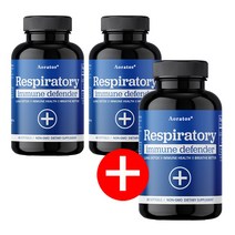 respiratory 호흡기 기관지 복합식품 레스피레토리 이뮨 미국 직구 폐 건강 영양제 어버이날 부모님 선물, 3개, 60캡슐