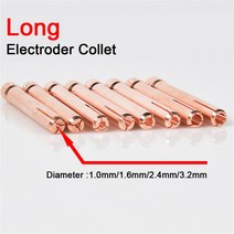 용접선 아르곤 용접 TIG 토치 소모품 10mm WP17 텅스텐 전극 콜릿, 03 16pcs_04 24mm 0094in