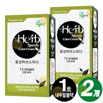 동성제약 허브 스피디 칼라크림 허브 염색약 옻 덜 타는 염색약, 1호-내추럴블랙(진한흑색), 2개