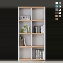 4단2열 책장 810 36T 오픈장 서재 진열 장식장 GD2641, 월넛 화이트