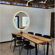 [정품자재] led조명 무프레임 원형거울 60x60cm부터 200x200cm까지 - 미용실 드레스룸 욕실 현관거울 거실 인테리어 매장 벽거울 전신거울 - 전국화물배송, 주백색, 벽걸이형