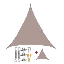 그늘 항해 방수 정원 쉼터 95% UV 차단 자외선 천막 파티오 마당 뒤뜰 캠핑 풀용 캐노피, 500x500x500cm, Khaki Set