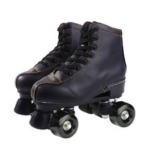 롤러슈즈 롤러 스케이트 바퀴 인조 가죽 성인 남녀공용 2라인 신발 흰색 PU, Black Wheel 01