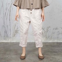 여성 뿌뿌 단추장식 면스판 밴딩 배기