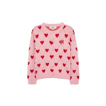 MLB 엠엘비 KIDS 공식 하트 전판 니트 가디건 NY Pink 7FKCH0334-50PKS