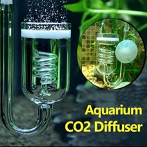 수족관 기포기 12 pc co2 나선형 유리 탱크 co2 분무기 거품 분무기 반응기 용, 1개