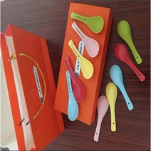 신혼 집들이 6P 개업 선물 접시 주물냄비 밥공기 런치 밥그릇 모스카토다스티, 5색 스푼 칼라 박스 (총 10개입)
