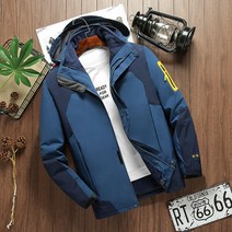 겨울 방한 세트 방수 낚시복 상하의 점퍼 바지 동계 야상 작업복 자켓 등산 바다 낚시, 5XL, 네이비