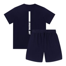 오리지널데이 남자 여자 트레이닝 세트 세로 레터링 프린팅 츄리닝 반팔티 밴딩 반바지 빅사이즈 OUR_0005