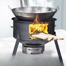 화덕만들기 캠핑화로대 불멍 가마솥화덕 주물 드럼통화로, 58cm+1.5두께+스토브연속