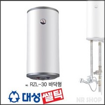 대성 저장식전기온수기 RZL-30A 스테인레스 스텐레스 30리터 벽걸이형 하향식 / 온수기 설치 교체 가능, 직접설비, 선택1) RZL-30(30리터.하향식)