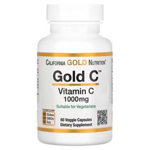 California Gold Nutrition 캘리포니아 골드 뉴트리션 Gold C USP 등급 비타민 C 1000mg 베지 캡슐 60정