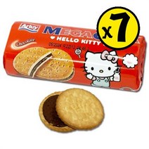 알루이 메가촉 헬로키티 클럽 초콜릿향 샌드 비스킷 180g (7개세트) 사무실 학교 학원 탕비실 단체 간식, one option, one option