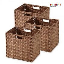 한샘 3개 볼드 라탄 패턴 바스켓 (대) 2종 택1, 2.볼드 라탄 바스켓_다크브라운(대) 3개
