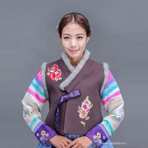 [대여]2031 신랑 신부 여자 혼주 결혼식 어머니 하객 퓨전 밍크털배자 조끼 가족 칠순 팔순잔치 한복대여