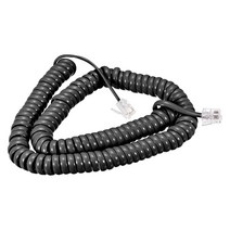 MECCANIXITY Telephone Handset Cord 4P4C 6.56 Feet Coiled Landline Phone Handset Cable for Home or O, 6.56 Feet_Black
