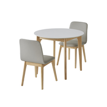 까사미아 래디쉬우드 형 세라믹테이블 2인세트_체어2EA 컬러 택1, 원형 세라믹 식탁 WH + 카멜 체