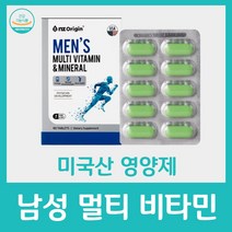 남성 멀티 비타민 미네랄 엔젯오리진 맨 영양제 b 비 d 디 남자 c 씨 비오틴 판토텐산 제 직장인 수험생 아빠 아버지 선물 아버님 군인 30대 60대 60정, 60정 x 1박스