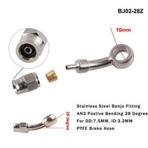 AN3 오토바이 모터 자전거 유압 브레이크 오일 호스 라인 밴조 피팅 m10x1 스테인레스 스틸 10mm, 02 postive 28degree