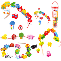 실꿰기 놀이 끼우기 소근육발달완구 동물 교통 해양생물 돌아기장난감 3세 아기 어린이집교구, 3_비즈해양생물실꿰기