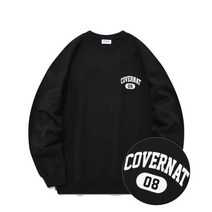 커버낫 스몰 아치 로고 맨투맨 블랙