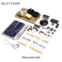 전자HU-017A RDA5807 TDA2822 FM 라디오 키트 전자 DIY 부품 87-108MHz 보드 액세서리, 02 With Shell