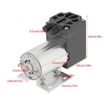 에어 다이아프램 다이어프램 펌프 DC 12V 미니 진공 펌프 5L/분 120kpa 고압 흡입 다이어프램 diy용 저소음, 한개옵션0