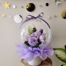 꽃풍선 꽃다발형 바구니형 선택가능 (중형), 보라