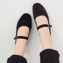 [SH] (255mm까지) 메르엔 5컬러 스웨이드 메리제인 스트랩 벨티드 플랫슈즈 단화 1.5cm