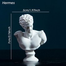 북유럽 조각 그리스 신화 석고 동상 개 수지 피규어 초상화 흉상 미니 그리기 연습 공예, Hermes q