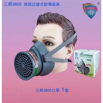 방독용마스크 삼방 3800 고효율 여과 식 3303CN 필터 케이스 돼지코 도장 화학공업 2969607942, 삼방 3800 마스크 1커버
