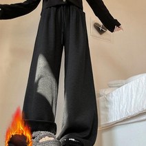 NAMOYO 여성 겨울 밴딩 기모 골덴 와이드 바지