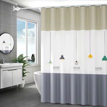 PEVA 욕실 샤워커튼 브라이트(SC79)_180cm(커튼고리포함) 화장실 욕조 욕실 방수 커튼 커텐 가림막, 브라이트(SC79) 1개