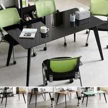 DN2159 사무테이블 1800 사무실 회의 미팅 테이블, 화이트유리