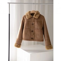 양털무스탕 자켓 코트 뽀글이 여성 가을 겨울 인조 모피 라펠 긴소매 단추