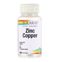 Solaray 아연 구리 100캡슐 Zinc 50mg Copper 2mg