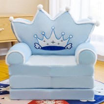 아동 접이식 매트리스 다용도 소파 침대 낮잠 캐릭터 큐트 스타일, 블루 크라운A