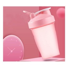 CooGoo 단백질 파우더 쉐이커 병 운동 전 쉐이크 스무디 BPA 프리 및 거품기 볼 400ml 컵 (473.2ml(16온스)-400ML-1BTL 블루 홀오버), Pink Whole Over
