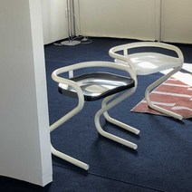 이상한의자 특이한 인테리어 카페 심플체어, 핑크 + 크림 화이트 시트 누들