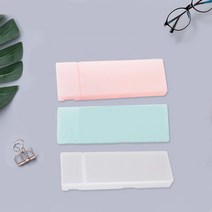 라스고 플라스틱 무지 반투명 필통 투명필통, M, 파스텔 필통_민트